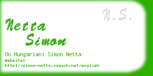 netta simon business card